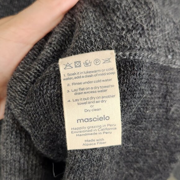 Mascielo Mangata Alpaca Soft Two-Tone Knit Batwing Sleeve Sweater one size - Picture 9 of 9